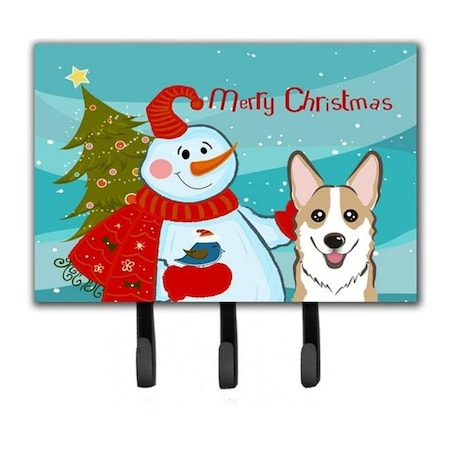 Carolines Treasures Carolines Treasures BB1873TH68 Snowman With Sable Corgi Leash & Key Holder BB1873TH68